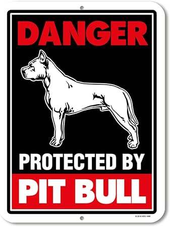 beware of dog sign pitbull