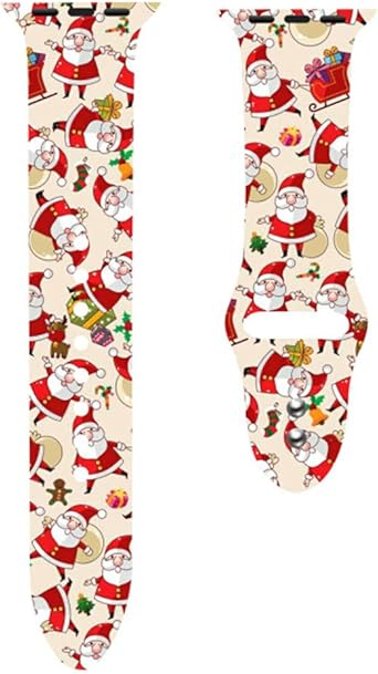 Immagini Babbo Natale Sportivo.Xpc Cinturino Orologio Cinturino Di Ricambio Cinturino Sportivo 5 4 44mm 40mm Serie Iwatch 3 2 1 42mm 38mm Bracciale Floreale In Silicone Con Fiori 38mm 40mm Rosso Babbo Natale Amazon It Orologi