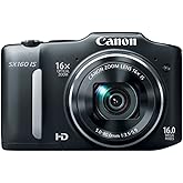 Canon PowerShot SX160 is 16.0 MP Digital Camera with 16x Wide-Angle Optical Image Stabilized Zoom with 3.0-Inch LCD (Black) (