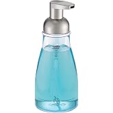 iDesign Foaming Soap Dispenser, Clear and Brushed Nickel | For Kitchen, Bathroom, Sink, Vanity