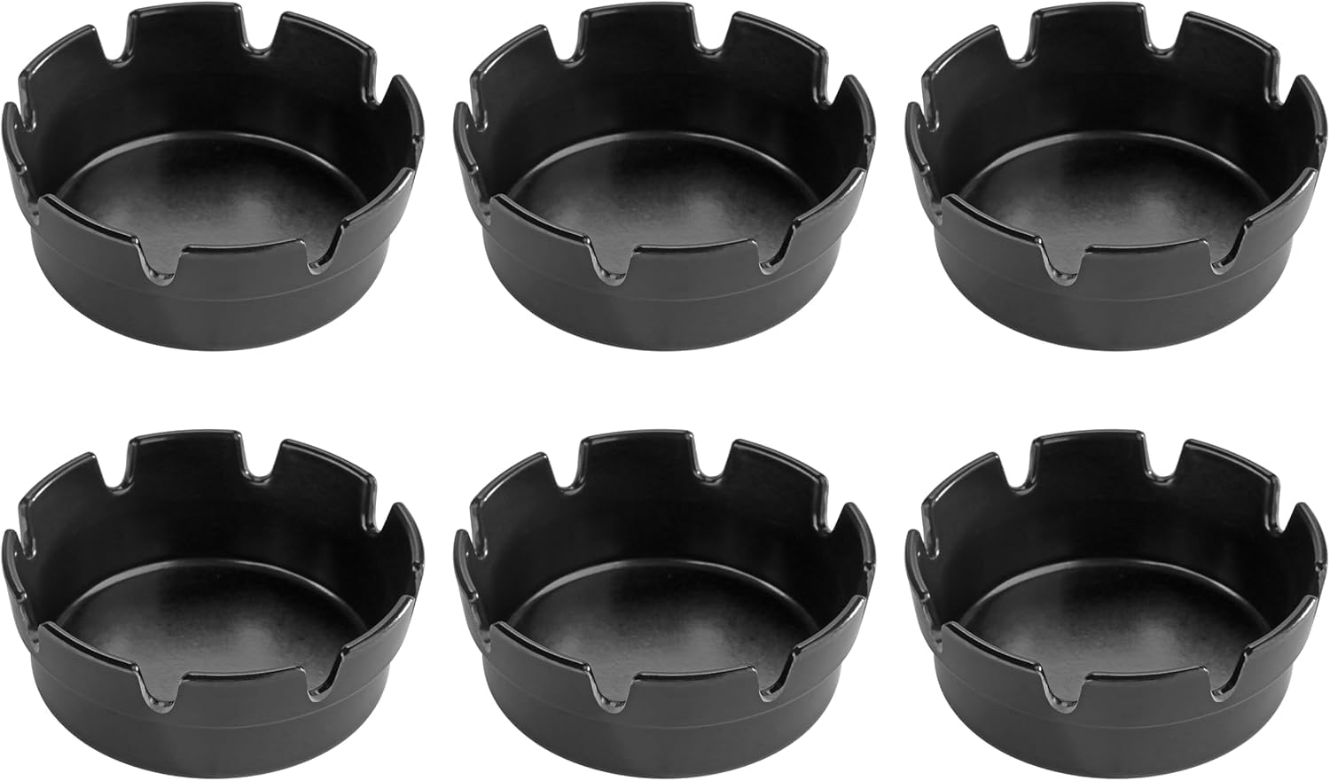 New Star Foodservice 22735 Bakelite Ashtray, 4-Inch, Black, Set of 6