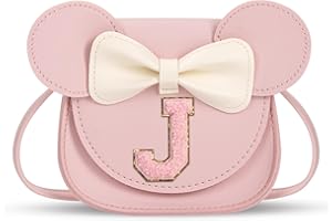 HINCOO Toddler Girl Purse, Kids Purses for Girls Age 4-6, 2 Year Old Toddler Girl Birthday Gift, Birthday Gifts for 2 3 4 5 6 7 8 9 10 Year Old Girls, Personalized Toddlers Purse, Mouse Bags (Pink J)
