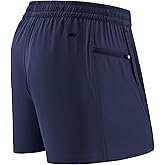 MIER Men's 3 Inch Athletic Running Shorts with Brief Liner Quick Dry Gym Active Workout Lined Shorts with Zipper Pocket