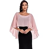 Pukguro Sheer Shawls and Wraps for Evening Dresses Chiffon Capes for Women Soft Wedding Cover Up