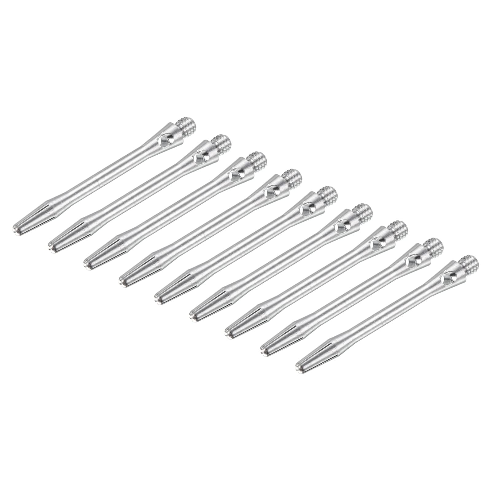 PATIKIL 45mm Aluminum Dart Shafts, Medium 2BA Thread Dart Stems Dart Accessories Throwing Fitting for Steel Tip - 9 Pack (Silver Tone)