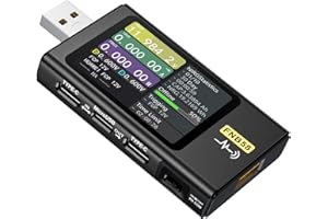 USB Tester 4-28V 7A LCD USB A&C Voltage Current Power Tester Multimeter, Fast Charge Detection Trigger Capacity Ripple Measur