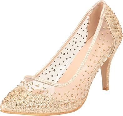 mid heel pointed toe pumps