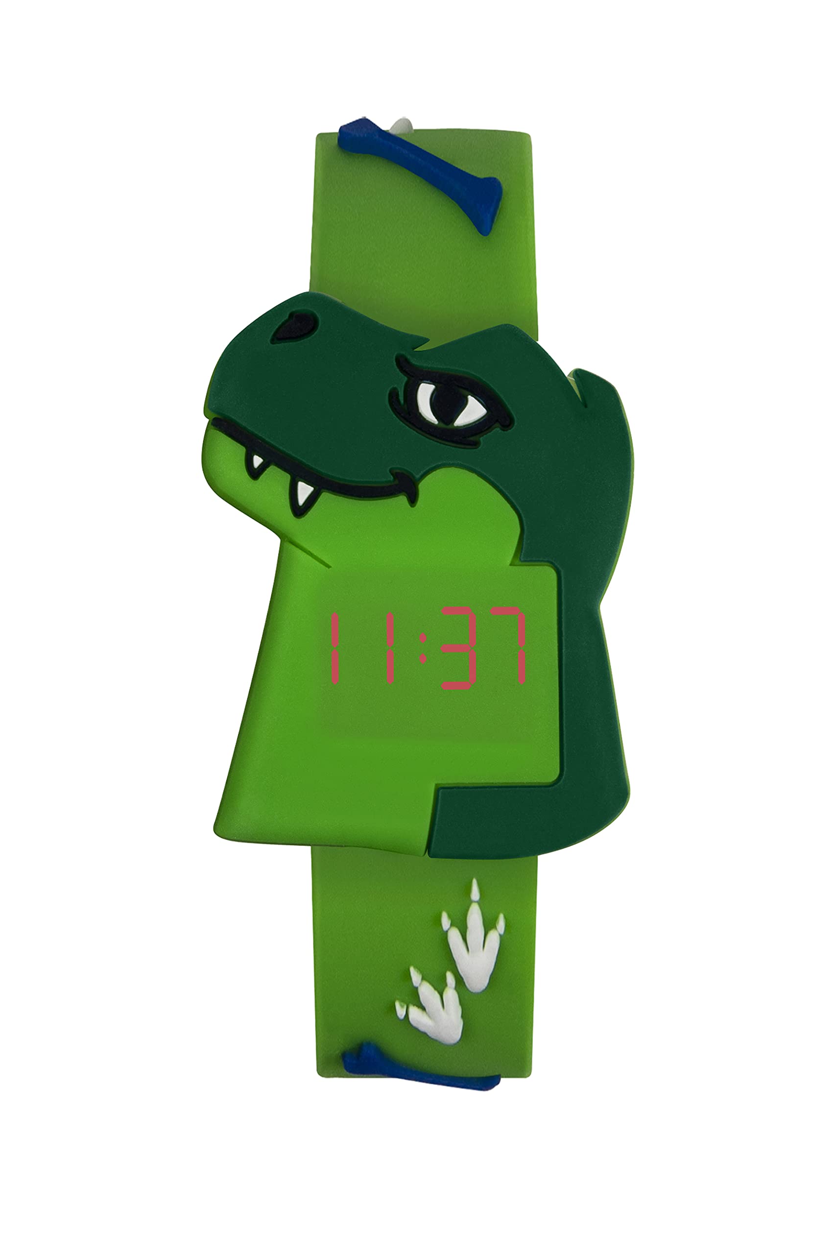 Tikkers Kids Green Silicone Strap Dinosaur Design Watch ATK1066DINO