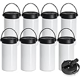 PYD Life 8 Pack Sublimation Kids Tumblers Water Bottles 20 OZ 600 ML with Leakproof Straw Lid and Silicone Handle, Straight Stainless Steel Insulated Sublimation Blanks for Full Wrap Printing