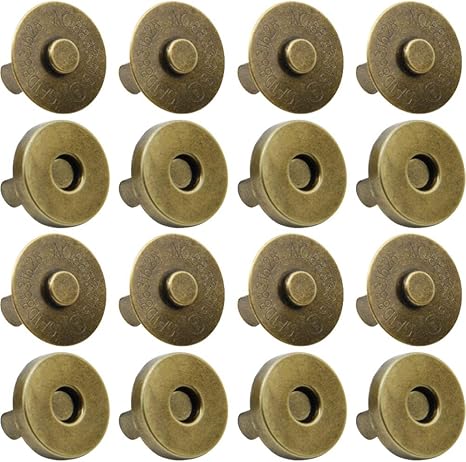 Amazon.com: Onwon 20 Set Magnetic Snaps for Purse Magnetic Bag Fastener Clasp Magnetic Button Replacement Kit Perfect for Purse, Bag, Clothes, Leather (Antique Brass 18mm)