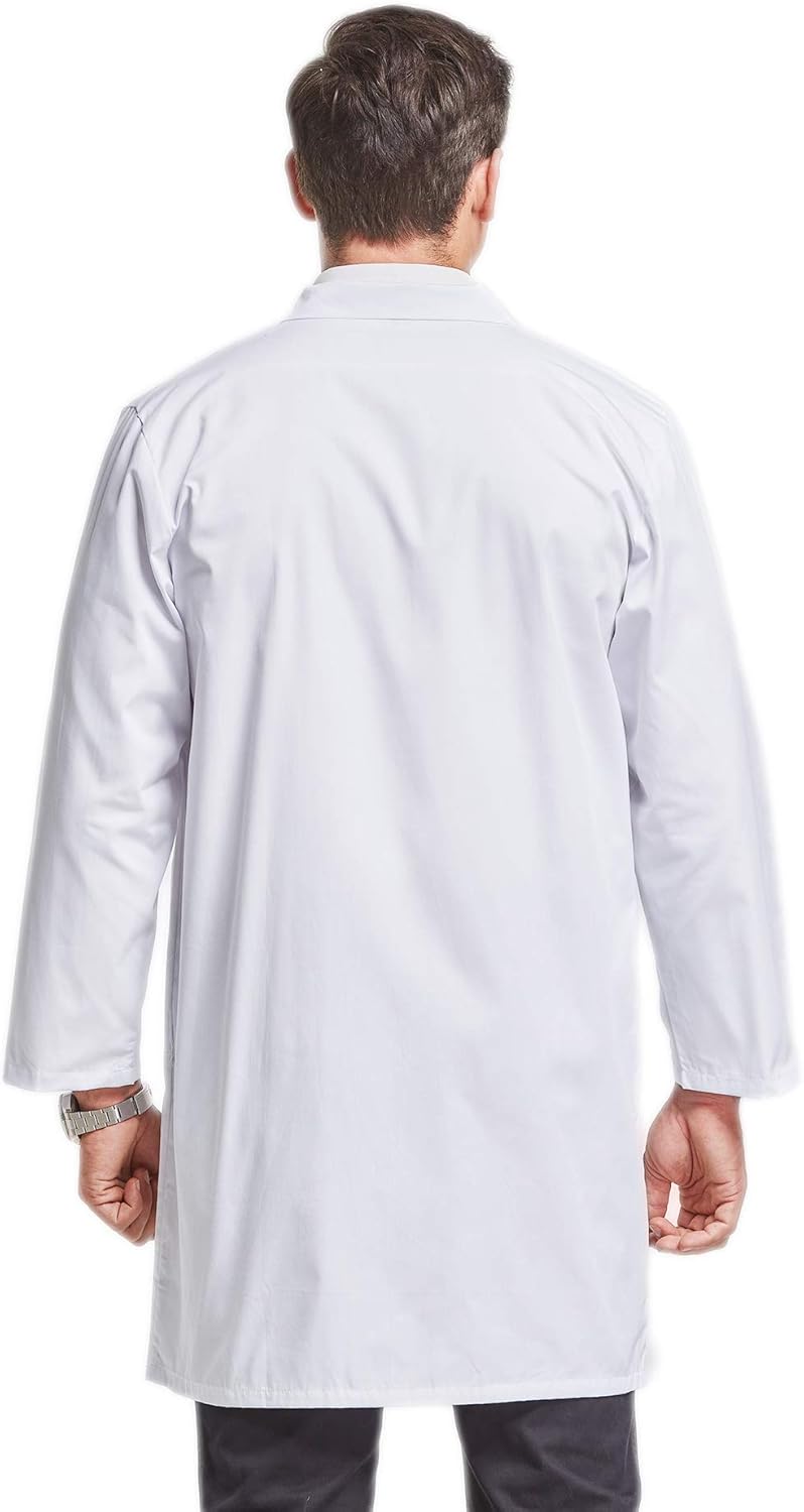 Nipogear Professional Lab Coat Men - Laboratory Coat 40 Inch Uniforms Unisex White: Clothing