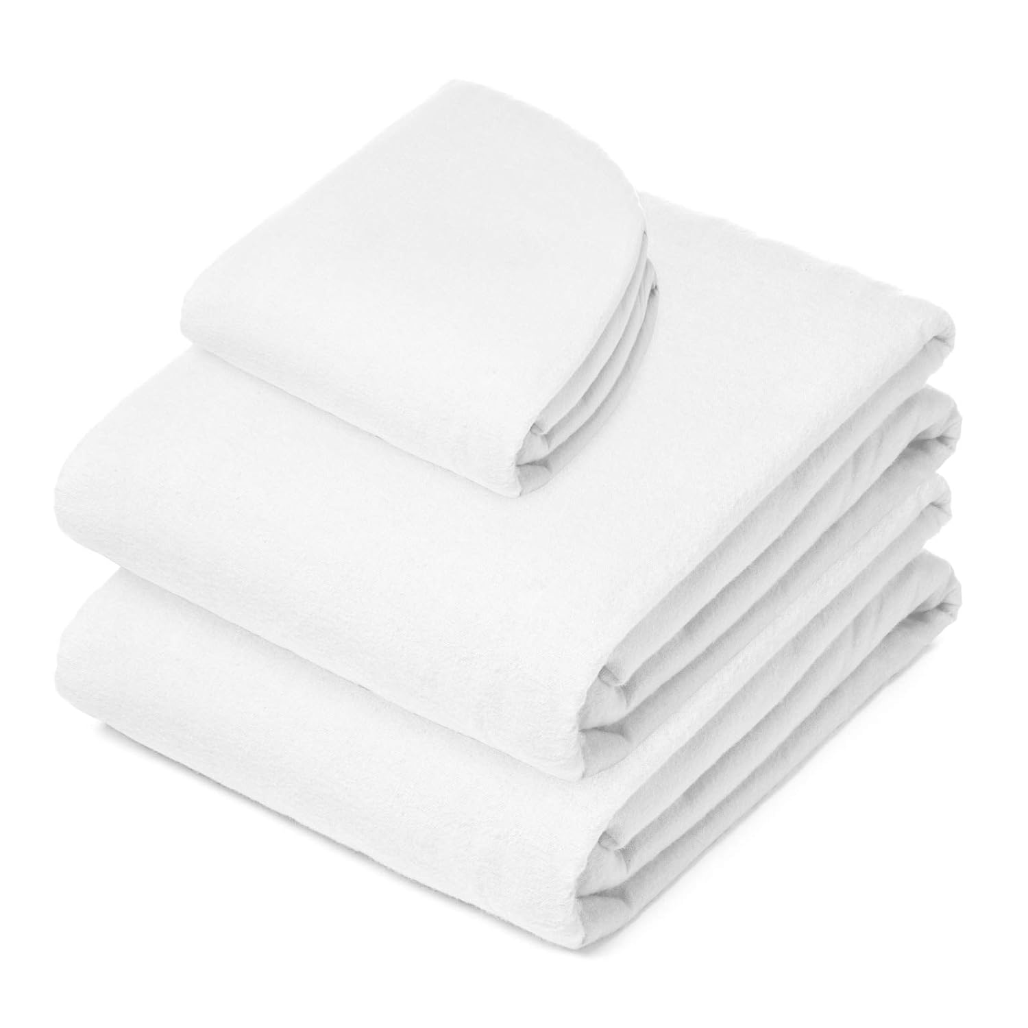 Saloniture 3-Piece Flannel Massage Table Sheet Set - Soft Cotton Facial Bed Cover - Includes Flat and Fitted Sheets with Face Cradle Cover - Natural : Beauty
