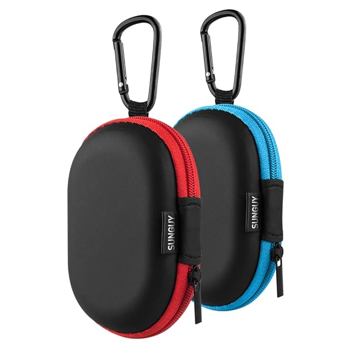 Earbuds Carrying Case,EarCater 2Pack Small Oval Zipper Case for