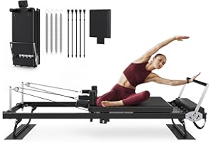 91.3" Pilates Reformer Foldable, TYRSEN Adjustable Pilates Machine, Springs and Cords Dual Resistance Customizable, Longer Smooth Rail, Jump Board, Full-Body Workout Equipment Home Use, Up to 400 lbs