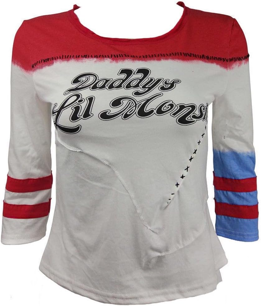 Merdoly Women Short Sleeve Costumes Cosplay Tee Shirt Girls Halloween Print Top T-Shirt for Adult L