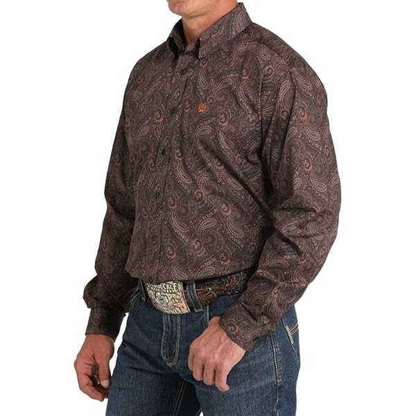Amazon.com: Cinch Men's Paisley Print Long Sleeve Button
