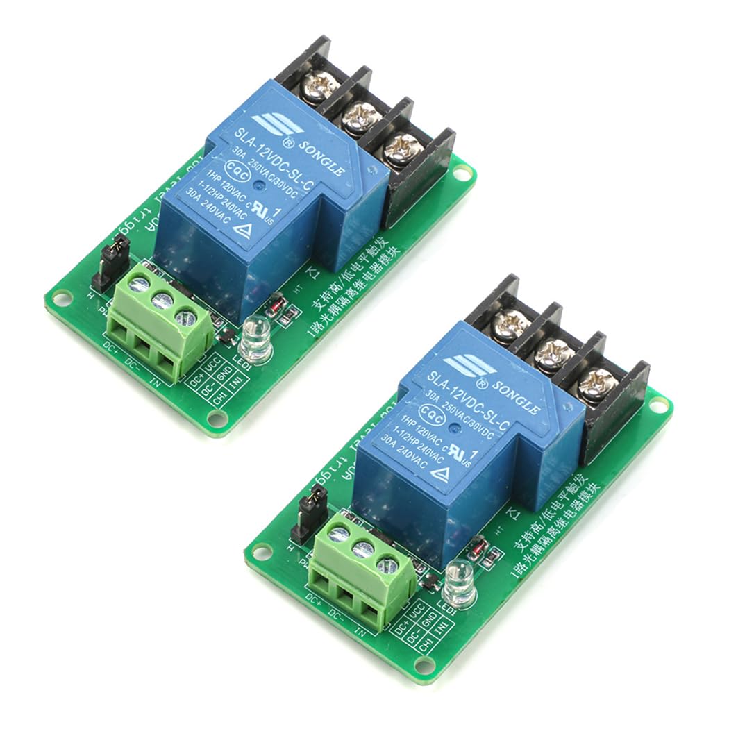 HiLetgo 2pcs 12V 30A One Channel Relay Module