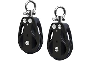 RiaYer Single Swivel Sailing Block-Compact Marine Pulley,T316 Stainless Steel & PA6.6 Nylon Construction,Sailing Hardware