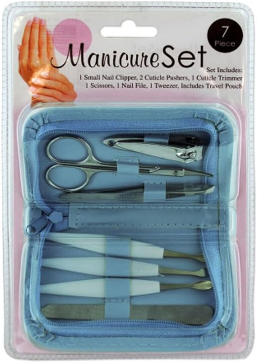 JT Cosmetics 7-Piece Manicure Set with Zipper Pouch - 6 Pack