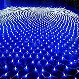 8 Modes 2M(L)3M(W) Waterproof Twinkle Indoor Outdoor Net Mesh Fairy String Lights (Blue)