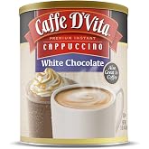 Caffe D'Vita White Chocolate Cappuccino Mix, 99% Caffeine Free - 1 Lb Can | White Chocolate Powder, Gluten Free, No Cholesterol, No Hydrogenated Oils or Trans Fat,