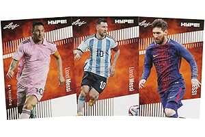 LEAF DRAFT DAY EDITION 3) Mint Lionel Messi 2023 Leaf HYPE Argentina, Barcelona, Inter Miami Card Lot