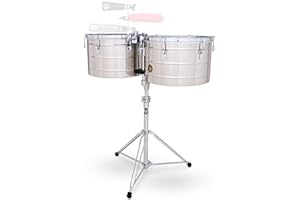 Latin Percussion LP258SLP Tito Puente Thunder Timbales, Steel with Stand