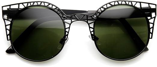 metal cut out cat eye sunglasses