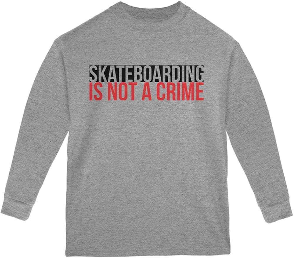 Skateboarding is Not A Crime Youth Long Sleeve T Shirt