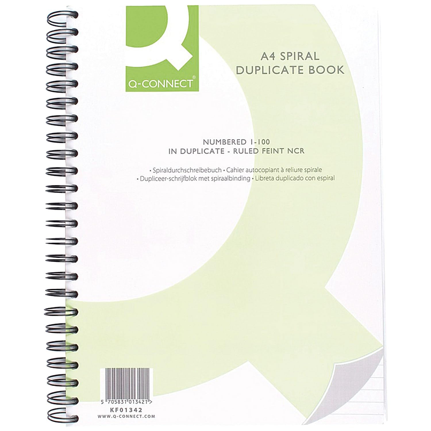 Q-Connect Feint Ruled Wirebound Duplicate Book A4 , 305 x 228 mm