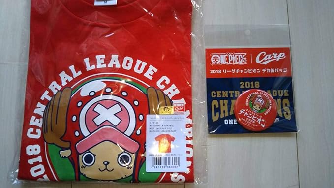 Amazon Co Jp カープ ワンピース コラボ 優勝 18 リーグチャンピオンtシャツ サイズm チョッパー セ界制覇 デカ缶バッジ 以下 用 ビールかけ ホビー 通販