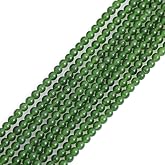 GEM-Inside Natural 3mm Green Taiwan Jade Gemstone Loose Beads Spacer Tiny Beads for DIY Jewelry Making 15"