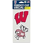Wincraft NCAA University of Wisconsin Perfect Cut Decal (Set of 2), 4" x 4"