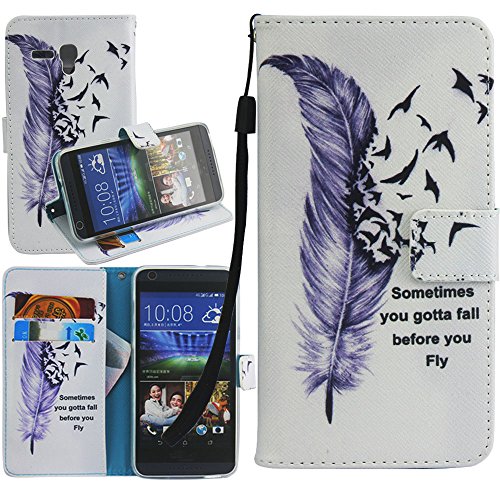 Alcatel One Touch Fierce XL Case, One Touch Fierce XL Wallet Case, Harryshell(TM) Feather Wallet Folio Leather Flip Case Cover with Card Id Slot and Wrist Strap for Alcatel One Touch Fierce XL 5054
