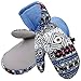 ANDORRA Women's Bohemian Waterproof Ski Gloves, Style4, S/M