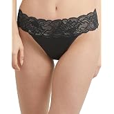 Maidenform Women's Sexy Must Haves Lace Thong, DMESLT, Black Bloom Lace, 5