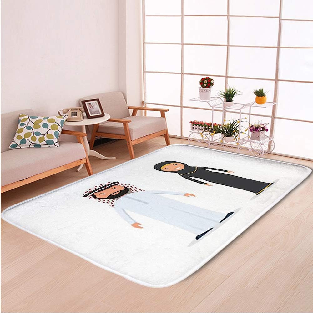 Home Decor Bathroom WC Rug Living Room Carpets Door Mat Indoor Rugs,Arab Man Woman Traditional National,Bedroom Floor Mats