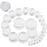 Kwoencxi 6G-26mm Acrylic Plastic Ear Gauges Tunnels Stretching Kit Double Flared Plugs Tunnels Expanders Stretcher Saddle Gauges Earrings for Men Women Black White Clear