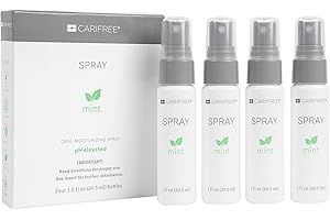 CariFree Oral Spray, Mint Flavored, Xylitol for Moisturization, Neutralizes pH, Fluoride-Free, Freshen Breath, Recommended by Dentists, Dentist Developed, 4 Bottles (1 fl. oz. Each)