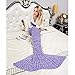 YEAHBEER Mermaid Tail Blanket, Warm and Soft with Scales Pattern for Adult Snuggled Upon the Sofa in Sweet Night Suitable for all seasons(71″x 32″)(Fish Scales Purple
