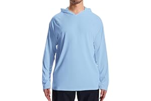 LOOGU Men's UPF 50+ Sun Protection Hoodie Shirt Long Sleeve Rash Guard SPF T-Shirts for Fishing Hiking