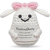 LNEMDP Positive Handmade Crochet Bunny for Women, Men, Teens, Friends, Colleagues, Inspirational Christmas Birthday Gift