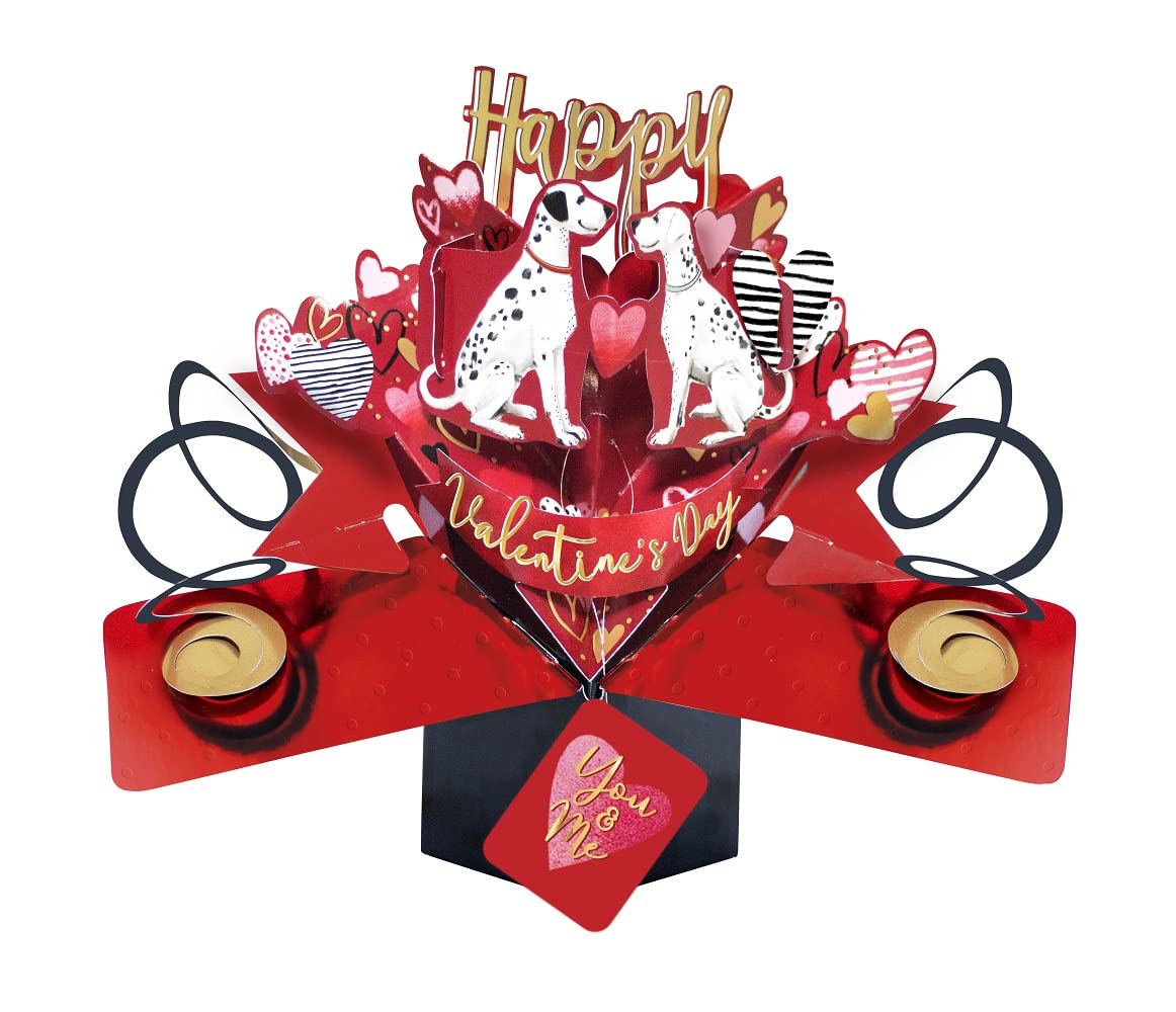 Pop Up You & Me Dalmations Happy Valentine's Day Greeting Card 3D Pop Up Cards VPOP054