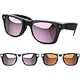 RCstyle 2Pcs Polarized Clip Compatible With Ray-Ban Meta Wayfarer RW4008 Size L 53-22 Smart Glasses Color Changing Clip Set for Man and Woman (Pink, Orange)