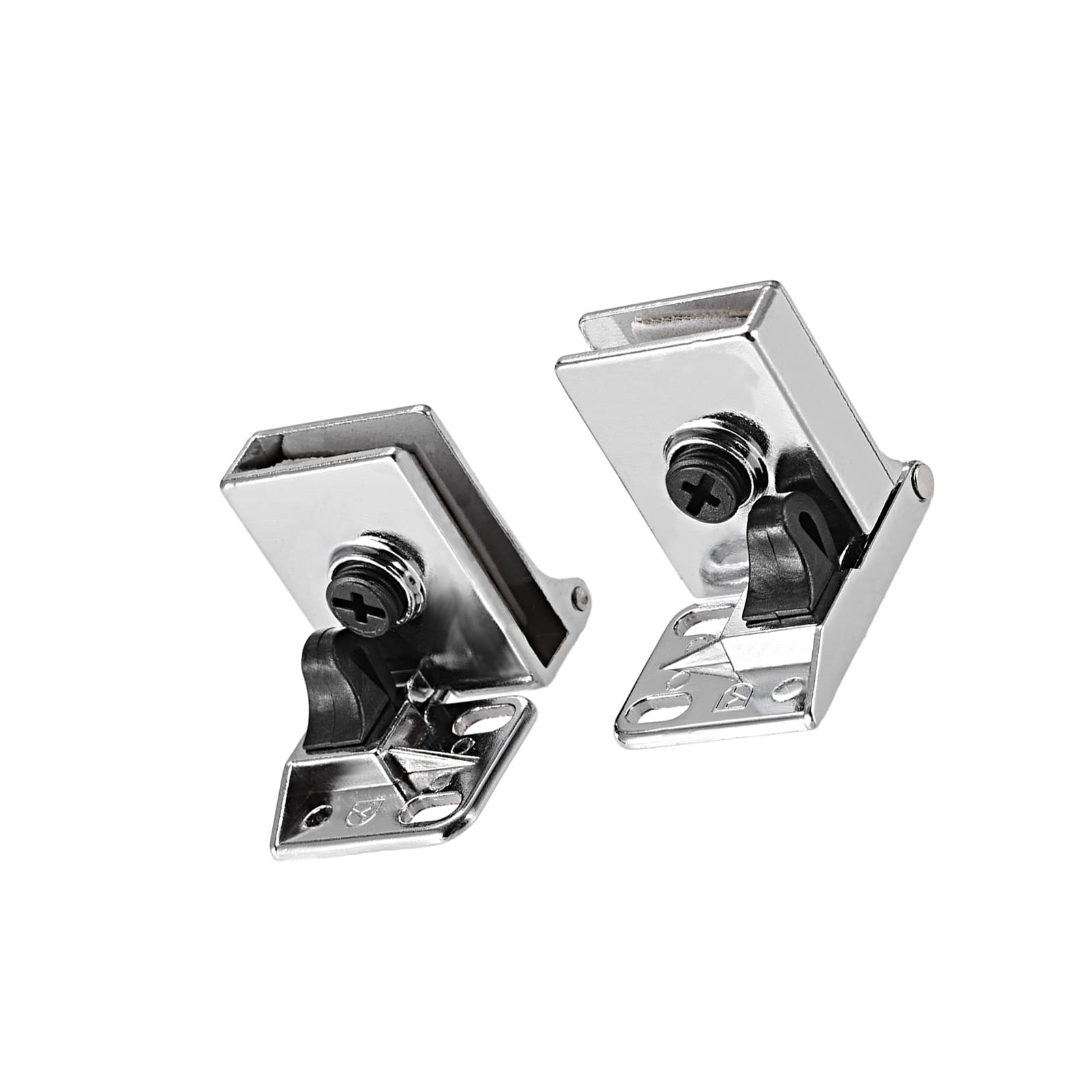 METALLIXITY Glass Door Hinge, (3mm-5mm Glass Thickness) 1Pair, Zinc Alloy Glass Hinge Clamp - for Wine Cabinet Display Cabinet Bathroom Gate