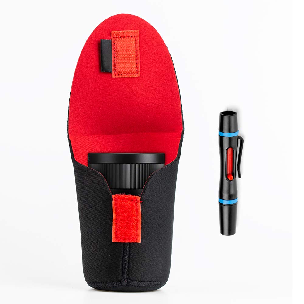 Fotover Lens Pouch Bag Lens Case Cover Sleeve,Soft Neoprene Travel Carry Protective Lens Pouch for Canon Nikon Sony Panasonic Pentax Olympus DSLR Camera Lens with Lens Cleaning Pen,L