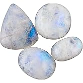 TGH Natural Rainbow Moonstone Gemstones Wholesale Cabochons Lot, Jewelry Making Loose Polished Gems, DIY, Wire Wrapping, Reiki, Healing Crystals, Bulk Deal, 50 Carat Lot, Valentine Day Gift