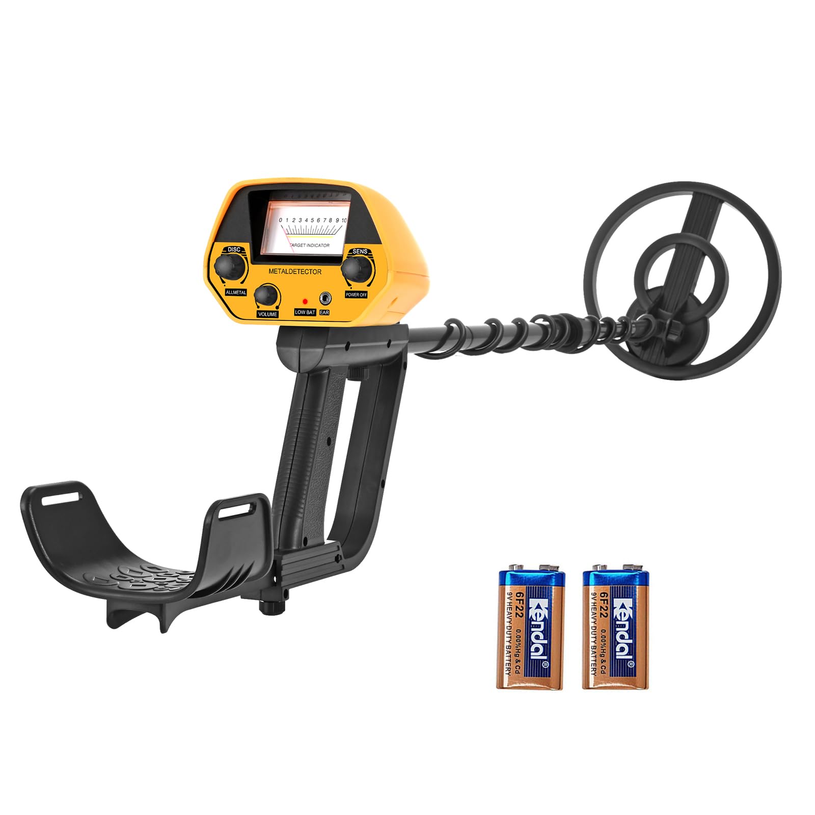 Krovtoy Metal Detector for Kids Adults 2lbs, 7.5-inch Waterproof Search Ring, All Metal Mode, Hideable Mode, Outdoor Adventure Gold Detector