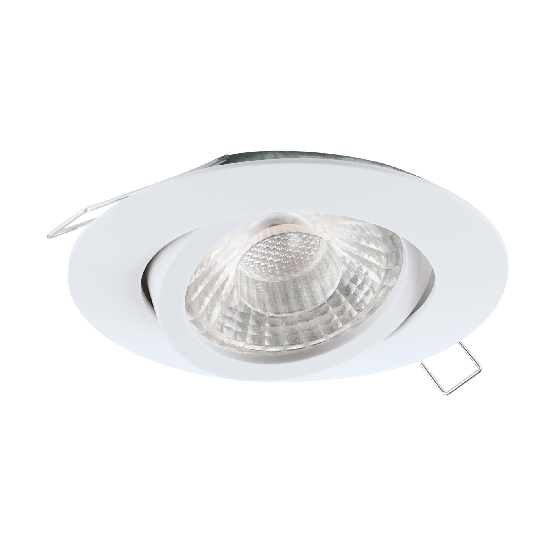 EGLO Tedo 1 Recessed Spotlight Die-Cast Aluminium in White, Recessed Light with GU10 Socket, LED Bulb Included, Flat, Swivelling, Diameter 8 cm