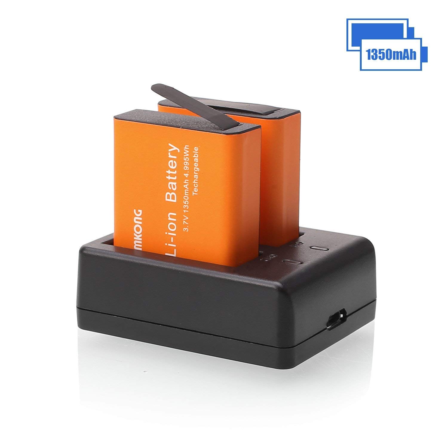 2X1350mAh Action Camera Battery Rechargeable for CAMKONG/AKASO EK7000